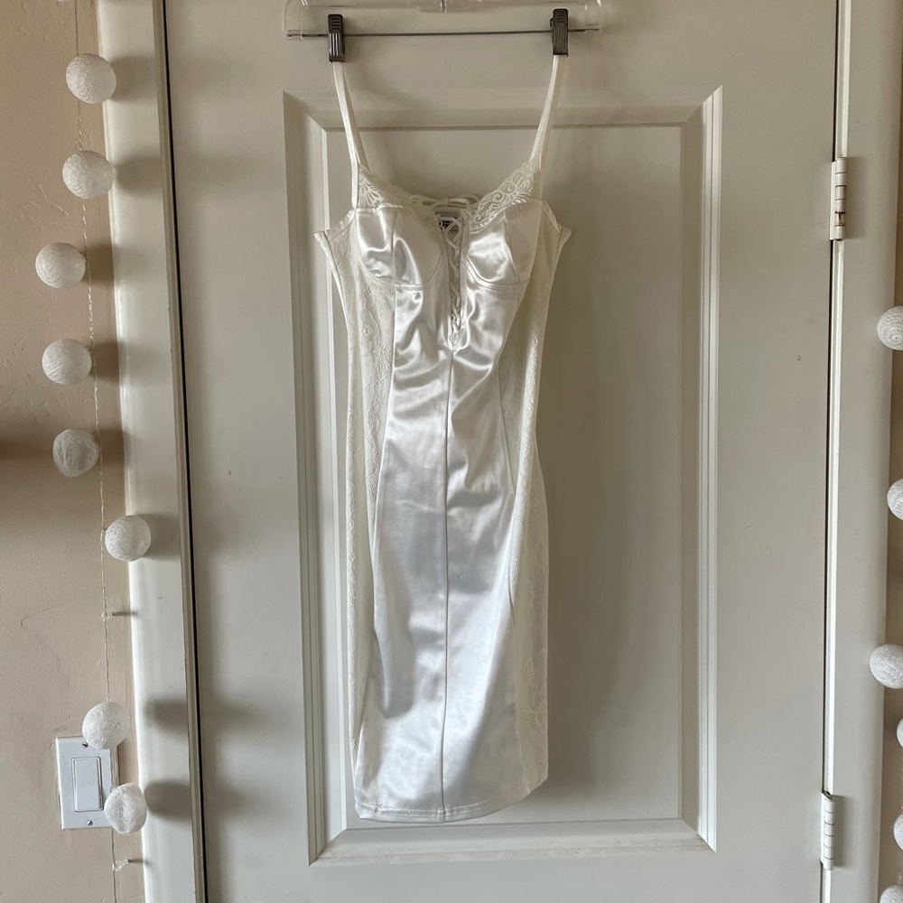 Tiger mist White slip silk dress